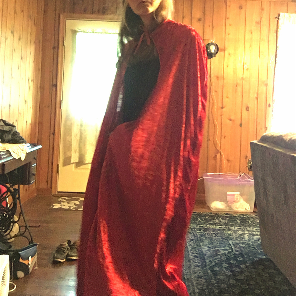 Hooded Velvet Cape